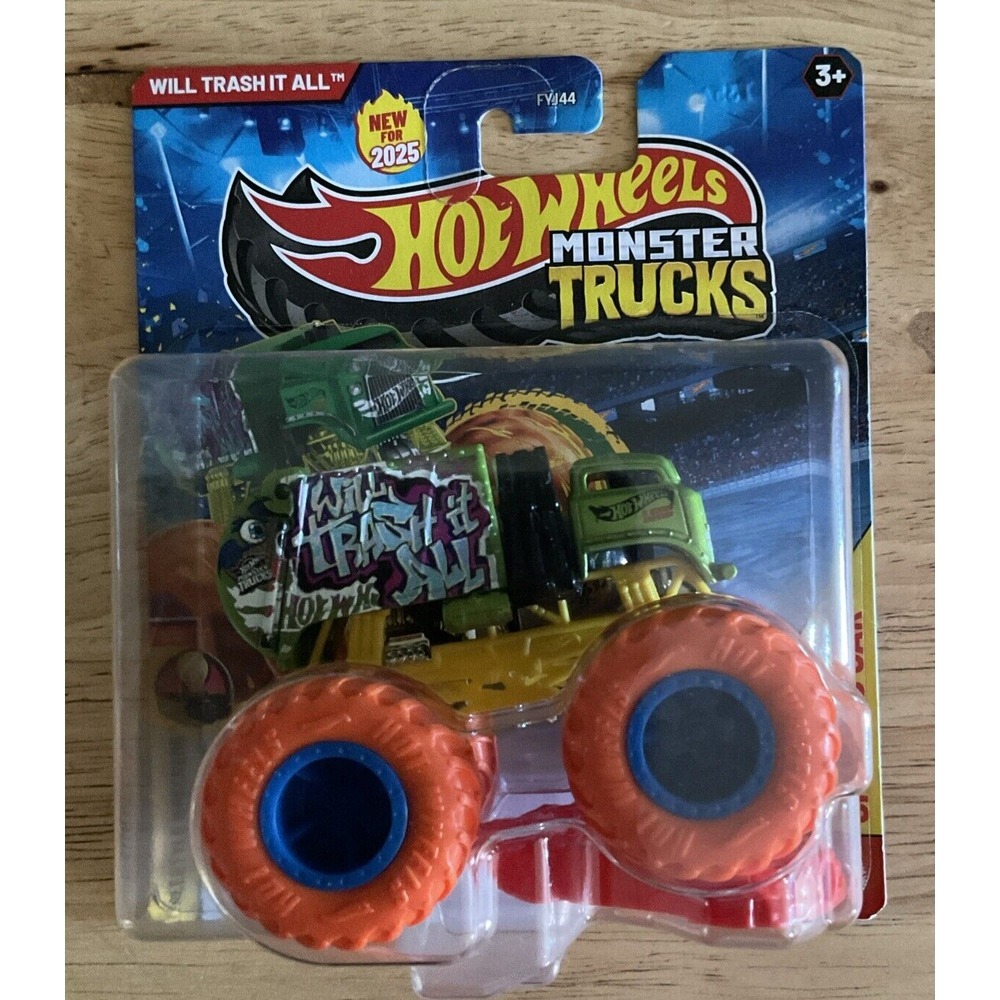 2024 Mattel Hot Wheels Monster Truck Will Trash It All With Crushed Car New 2025